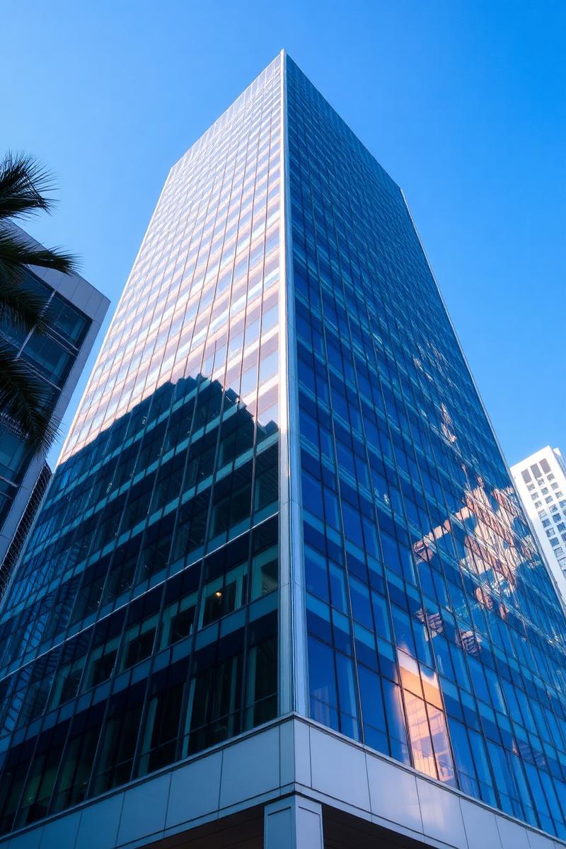 Modern high-rise office building in downtown Los Angeles